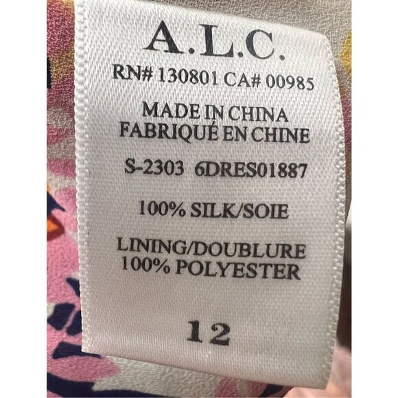 A.L.C. Courtney Printed V-Neck Mini Dress NWT Size 12 - Picture 10 of 10